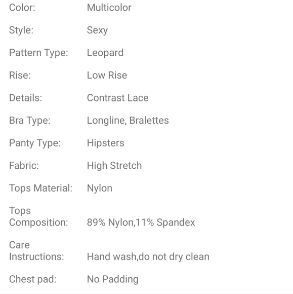 Leopard  Contrast Lace Lingerie Set - Picture 5 of 13